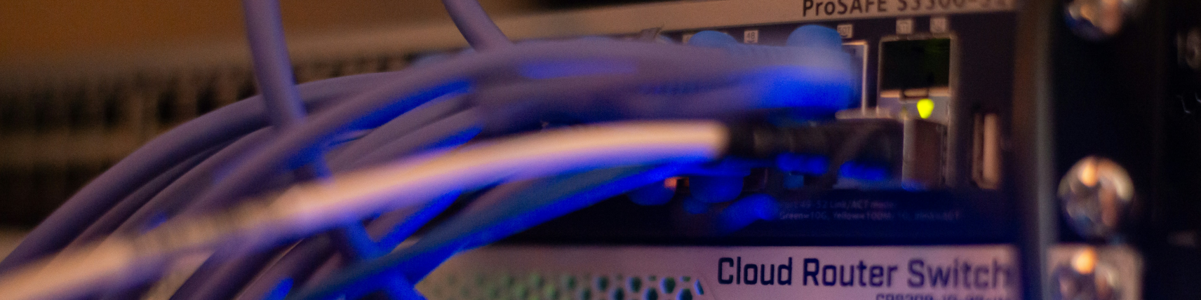 network equipment in rack